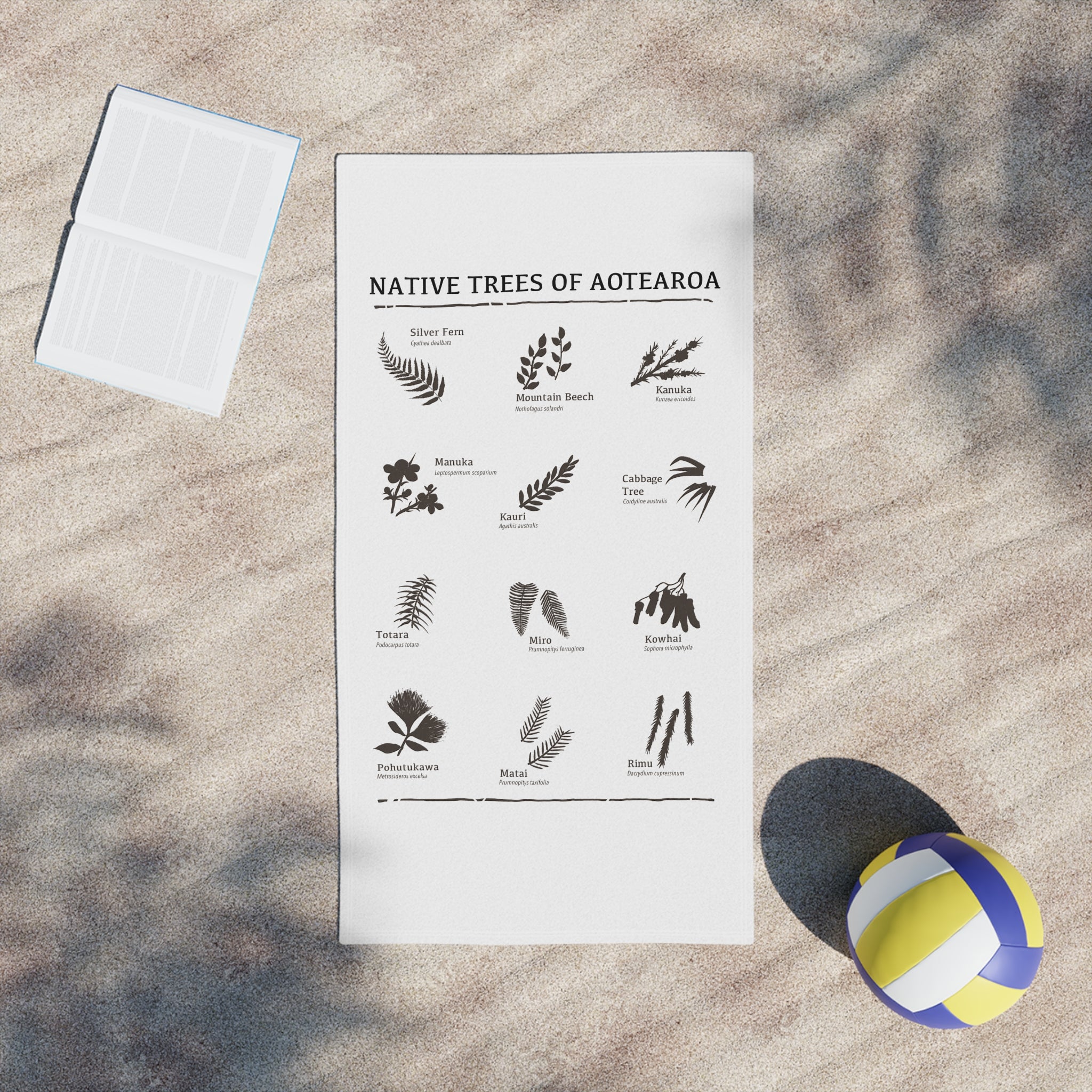 Beach Towel — Native Trees of Aotearoa