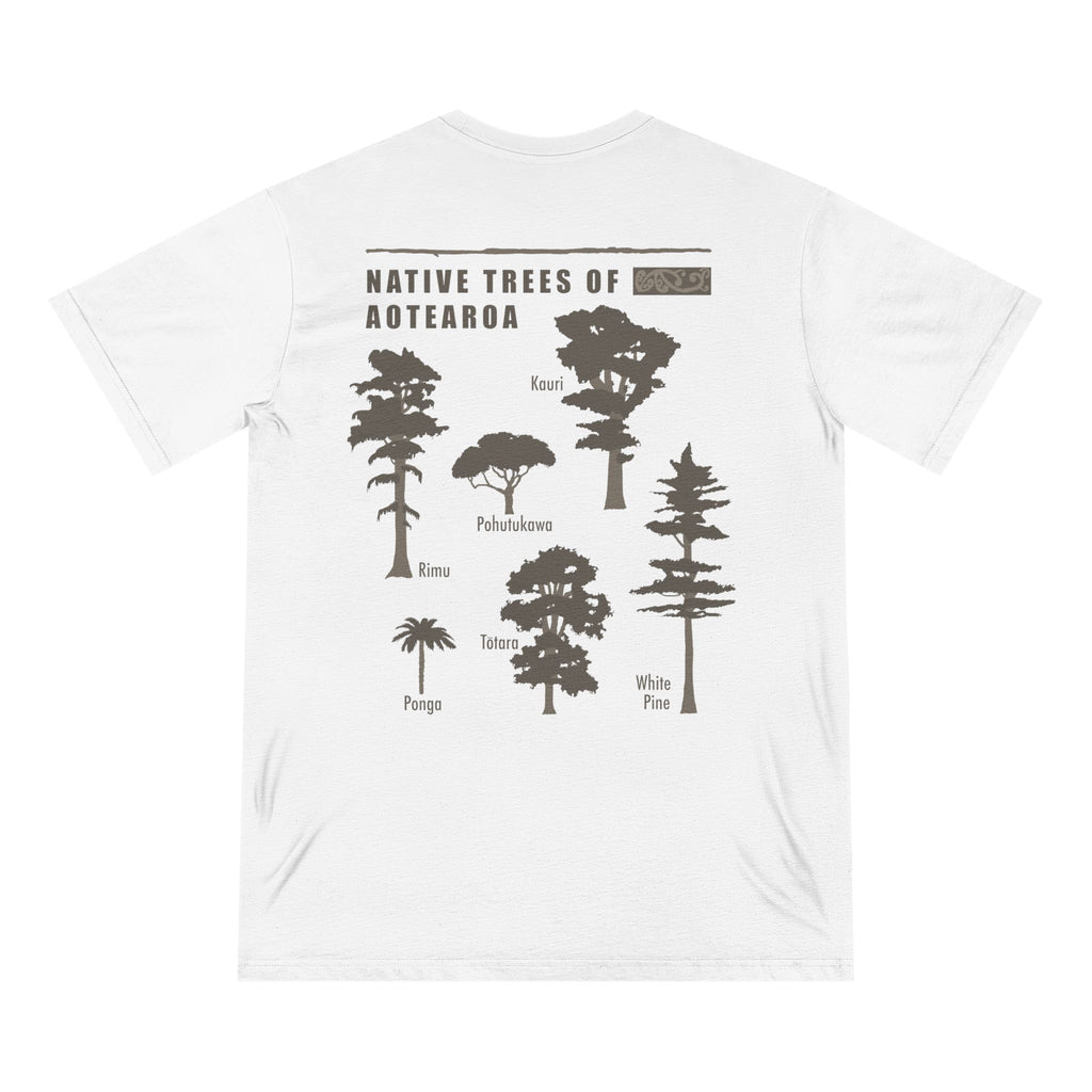 Native Trees of Aotearoa silhouette  — Organic staple T-shirt
