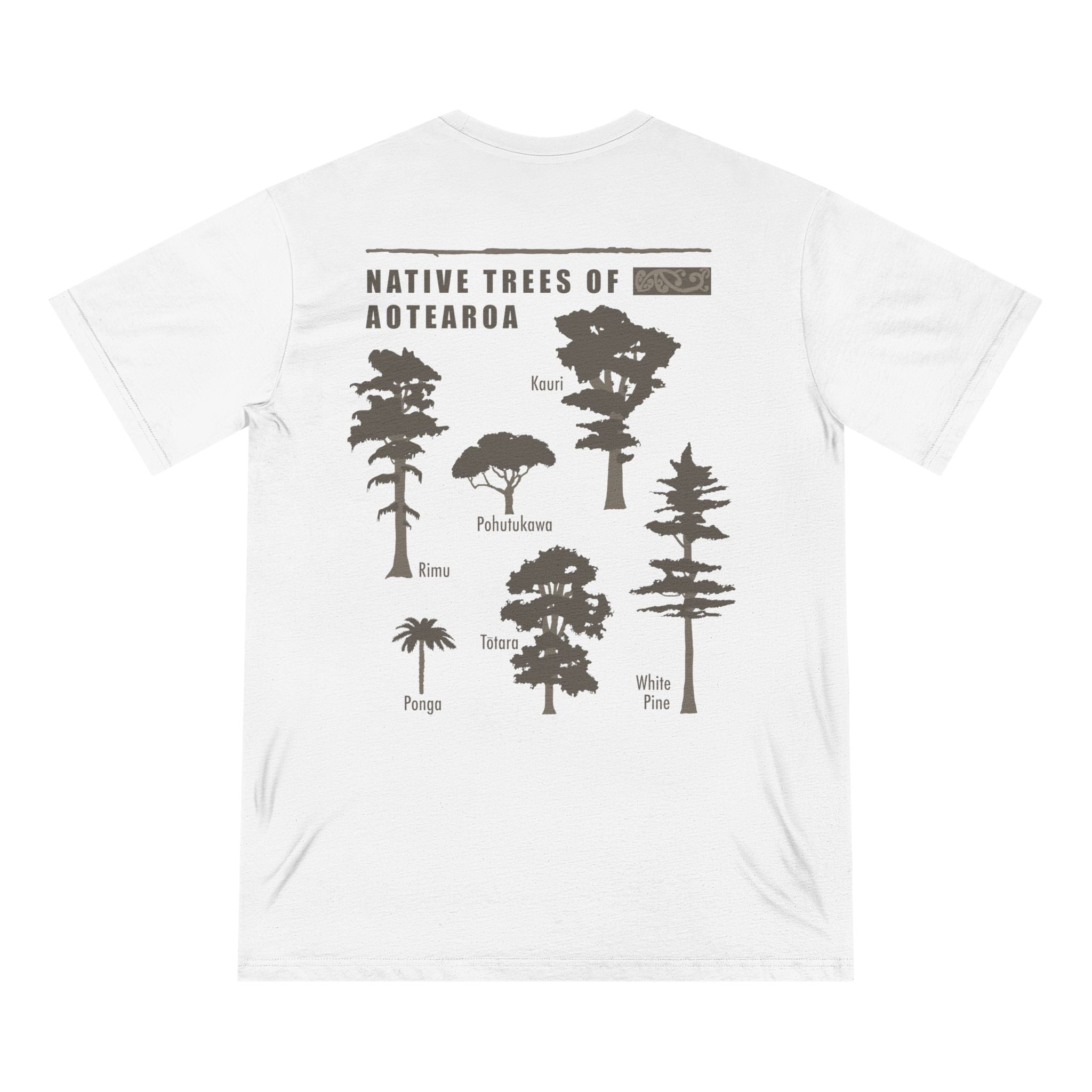 Native Trees of Aotearoa silhouette  — Organic staple T-shirt